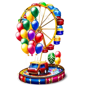 Ferris Wheel And Balloons Festive Png Rni92 PNG Image