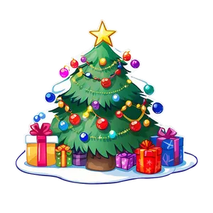 Festal Cute Christmas Tree Cartoon Png 06252024 PNG Image