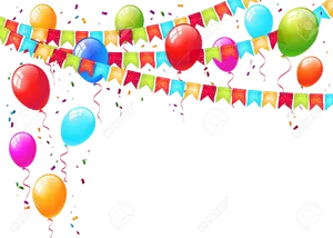 Festive Balloonsand Banners Background PNG Image