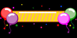 Festive Banner With Balloonsand Confetti PNG image with transparent background