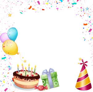 Festive Birthday Celebration Elements PNG Image