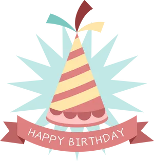 Festive Birthday Hat Illustration PNG Image