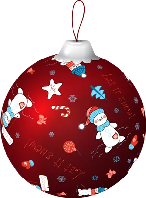 Festive Christmas Ball Decoration PNG Image