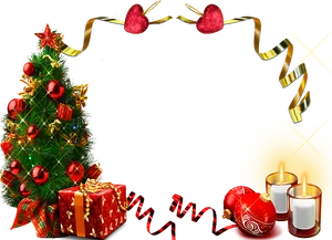 Festive Christmas Border Design PNG Image