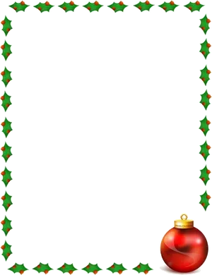 Festive Christmas Borderwith Red Ornament PNG Image