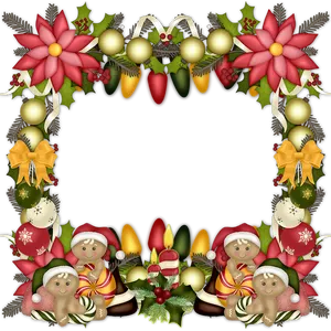 Festive Christmas Frame Border PNG Image