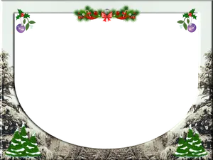 Festive Christmas Frame Border PNG Image