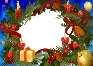 Festive Christmas Frame Design PNG Image