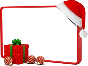 Festive Christmas Framewith Giftsand Ornaments PNG Image