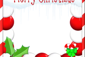 Festive Christmas Framewith Icicles PNG Image