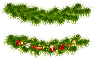 Christmas Tree Garland Clip Art - Garlands Christmas Decors, HD Png Download PNG with transparent background