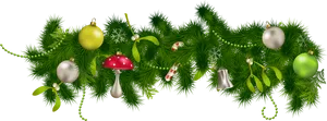 Festive Christmas Garland Decoration PNG Image