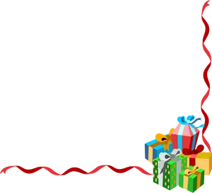 Festive Christmas Gifts Border PNG Image