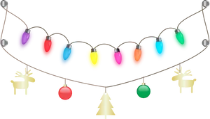 Festive Christmas Lightsand Decorations PNG Image