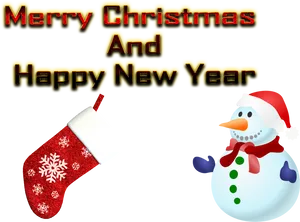 Festive Christmas New Year Greeting PNG Image