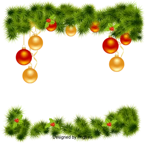 Festive Christmas Ornament Border PNG Image