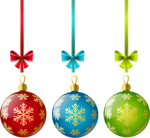 Festive Christmas Ornaments PNG Image