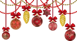 Festive Christmas Ornaments Decoration PNG Image