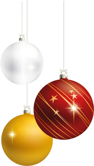 Festive Christmas Ornaments PNG Image