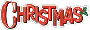 Festive Christmas Text Logo PNG Image