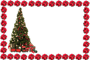 Christmas Frame With Tree - Transparent Background Christmas Picture Frame, HD Png Download PNG image with transparent background