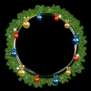 Festive Christmas Wreath Frame PNG image with transparent background
