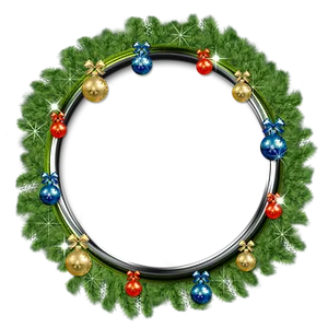 Festive Christmas Wreath Frame PNG Image