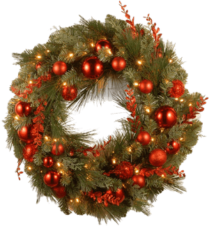Red Christmas Wreath Png Free Download - Christmas Wreath, Transparent Png PNG image with transparent background