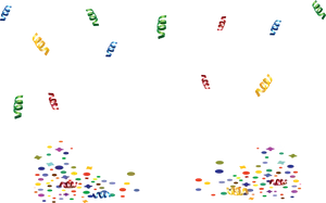 Festive Confettiand Streamers PNG Image
