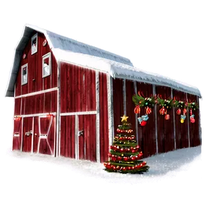 Festive Decorated Barn Png 06122024 PNG Image