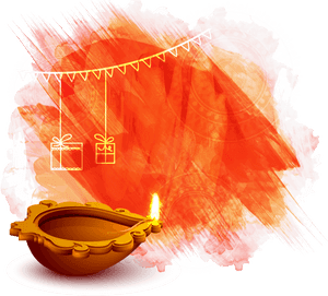 Festive Diwali Backgroundwith Diyaand Gifts PNG image with transparent background
