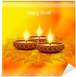 Festive Diwali Diya Decoration PNG Image