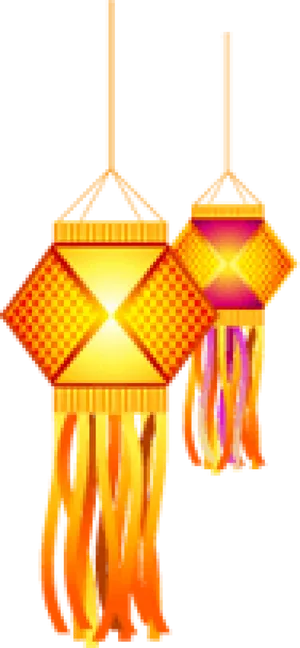 Festive Diwali Lanterns PNG Image