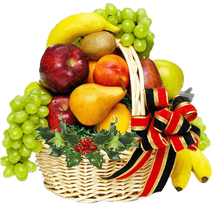 Festive Fruit Basket Assortment PNG image with transparent background