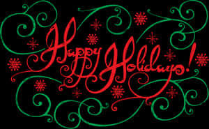 Festive Happy Holidays Calligraphy PNG image with transparent background
