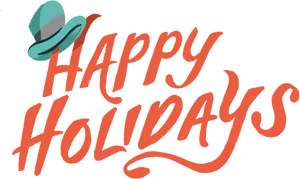 Festive Happy Holidays Greeting PNG Image