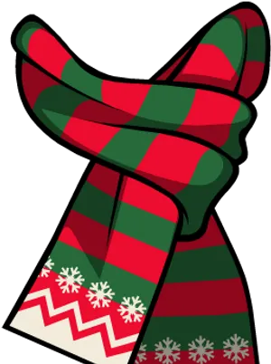 Festive Holiday Scarf Illustration PNG Image