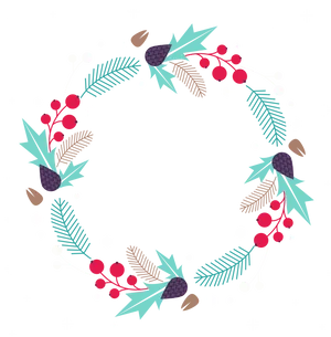 Festive Holiday Wreath Illustration PNG Image