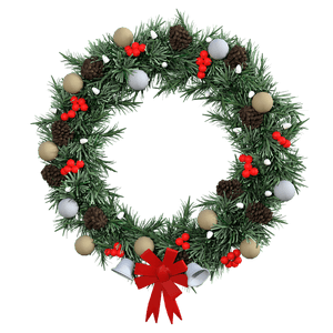 Festive Holiday Wreath PNG image with transparent background