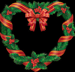Heart Christmas Wreath PNG