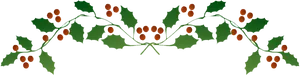 Festive Holly Border Design PNG Image