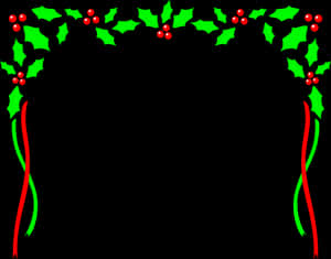 Festive Holly Christmas Border PNG
