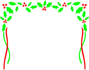 Festive Holly Christmas Border PNG Image