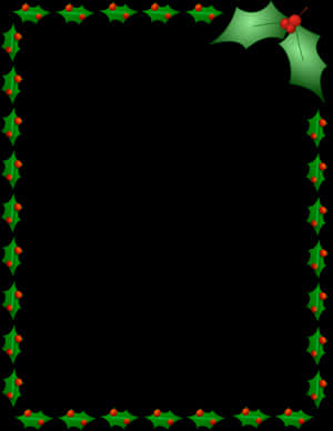 Festive Holly Christmas Border PNG