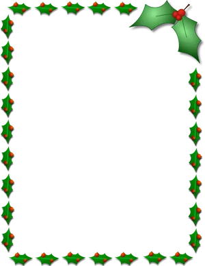 Festive Holly Christmas Border PNG Image