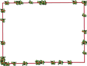 Festive Holly Christmas Border PNG Image