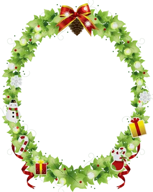 Festive Holly Christmas Border PNG Image