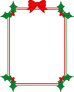 Festive Holly Christmas Border PNG Image