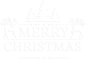 Festive Merry Christmas Reindeer Design PNG Image