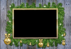 Festive New Year Frameon Wooden Background PNG image with transparent background